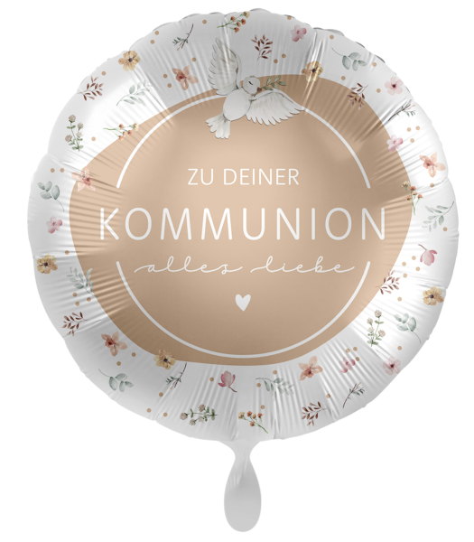 Folienballon - Kommunion, Taube - ø 43cm